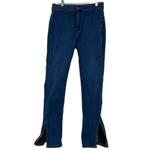 Free People  Jeans Split Ankle Hem Size 30 Skinny Stretch Denim Stretch Denim